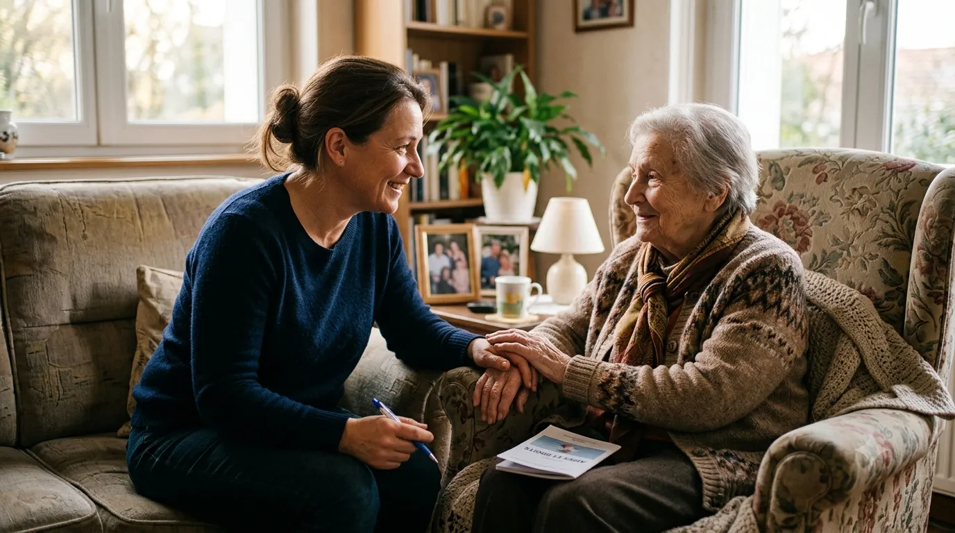 Mains d'un aidant familial et d'un senior
