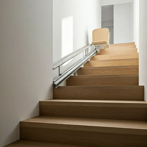 Monte-escalier droit avec rail fin pour escalier simple
